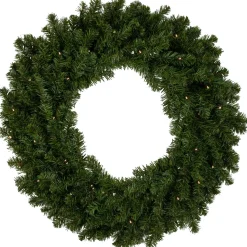 Pre-Lit Canadian Pine Artificial Christmas Wreath, 30-Inch, Clear Lights