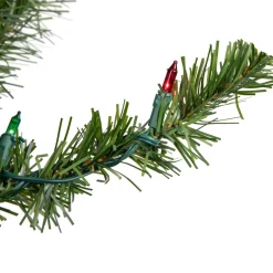 24" Pre-Lit Canadian Pine Artificial Christmas Wreath - Multi Lights