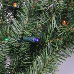 Pre-Lit Canadian Pine Artificial Christmas Wreath - 24-Inch, Multi Lights