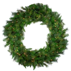 Pre-Lit Canyon Pine Artificial Christmas Wreath - 60-Inch, Clear Lights