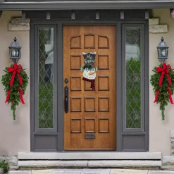 30" Pre-Lit Dakota Red Pine Artificial Christmas Teardrop Swag, Clear Dura Lights
