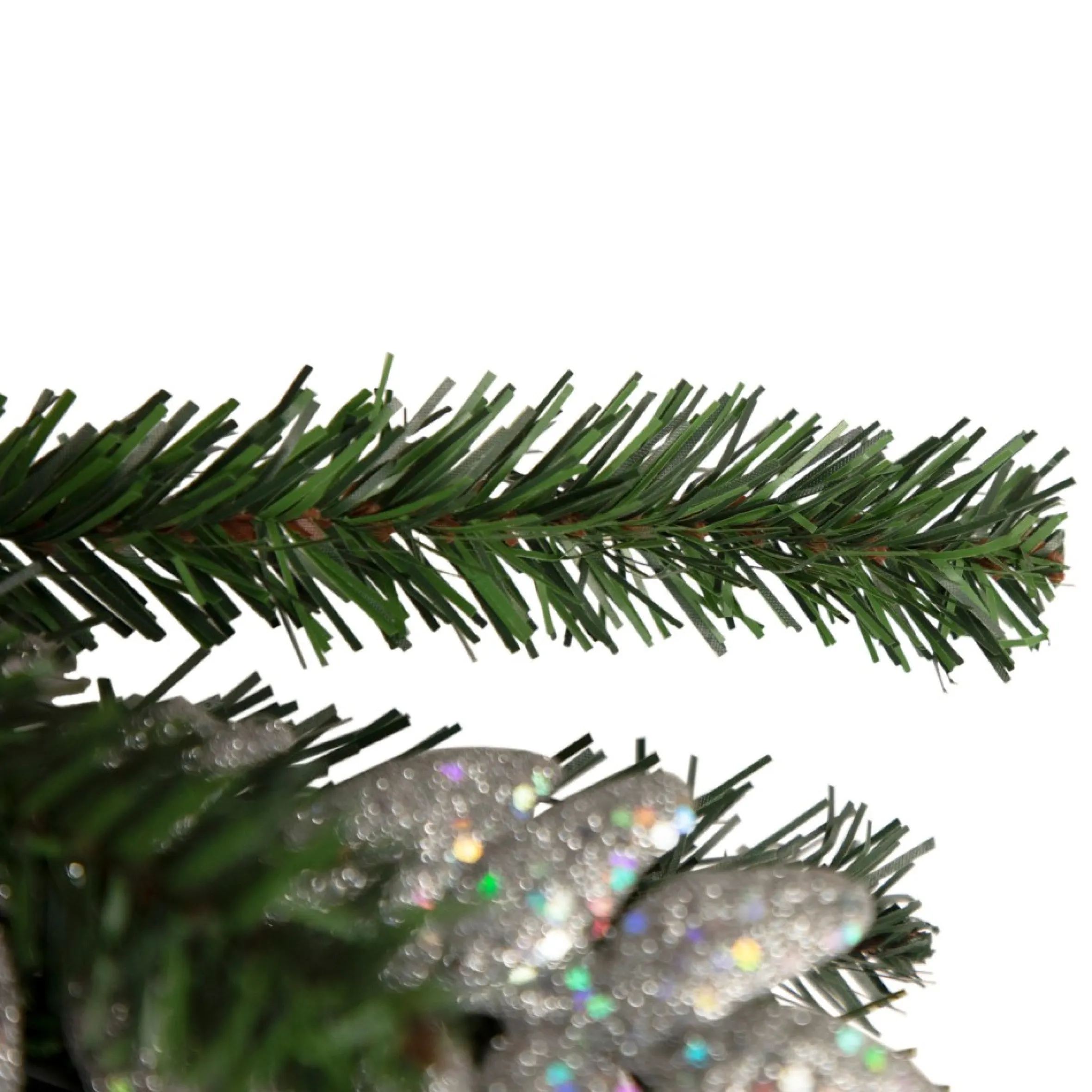 20" Pre-Lit Decorated Green Pine Artificial Teardrop Christmas Swag, Cool White Led Lights