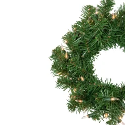Pre-Lit Deluxe Dorchester Pine Artificial Christmas Wreath, 12-Inch, Clear Lights