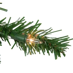 Pre-Lit Deluxe Dorchester Pine Artificial Christmas Wreath, 12-Inch, Clear Lights
