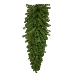 54" Pre-Lit Deluxe Dorchester Pine Artificial Christmas Teardrop Swag, Clear Lights