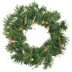 Pre-Lit Deluxe Windsor Pine Artificial Christmas Wreath - 10-Inch, Clear Lights