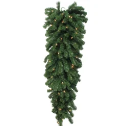 54" Pre-Lit Deluxe Windsor Pine Artificial Christmas Teardrop Swag - Clear Lights
