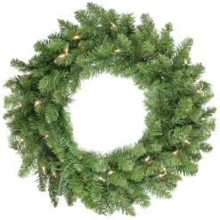 24" Pre-Lit Eastern Pine Artificial Christmas Wreath - Clear Lights