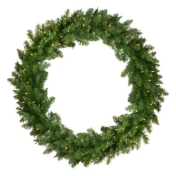 Pre-Lit Eastern Pine Artificial Christmas Wreath - 48-Inch, Clear Lights