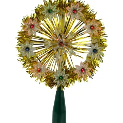 7" Pre-Lit Gold Snowflake Starburst Christmas Tree Topper - Clear Lights