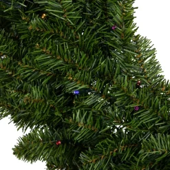 Pre-Lit Led Canadian Pine Artificial Christmas Wreath, 30-Inch, Multicolor Lights