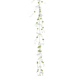 6.5' Pre-Lit Led Green Beaded Artificial Christmas Garland - Green Lights