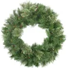 Pre-Lit Mixed Cashmere Pine Artificial Christmas Wreath - 24-Inch, Multi Lights