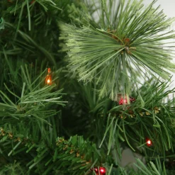 Pre-Lit Mixed Cashmere Pine Artificial Christmas Wreath - 24-Inch, Multi Lights