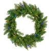 24" Pre-Lit Northern Pine Artificial Multi-Color Led Lights Christmas Wreath
