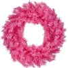 24" Pre-Lit Pink Spruce Artificial Christmas Wreath, Pink Lights