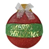 17.25" Pre-Lit Red And Green Led 'Merry Christmas' Wall Hanging Ornament