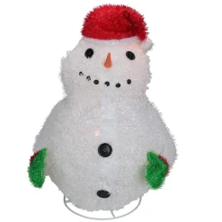 24" Pre-Lit Red And White Snowman Outdoor Christmas Yard Decor