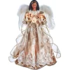 16" Pre-Lit Rose Gold African American Angel Christmas Tree Topper