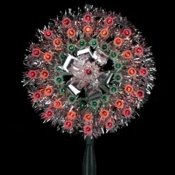 8" Pre-Lit Silver Starburst Christmas Tree Topper - Multicolor Lights