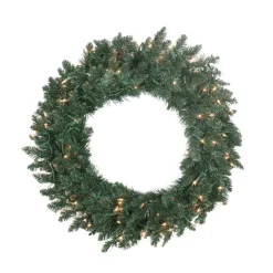 Pre-Lit Traditional Pine Artificial Christmas Wreath - 30-Inch, Clear Lights
