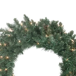 Pre-Lit Traditional Pine Artificial Christmas Wreath - 30-Inch, Clear Lights