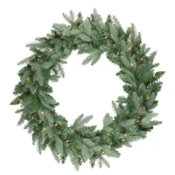 Pre-Lit Washington Frasier Fir Artificial Christmas Wreath - 24-Inch, Clear Lights