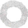 Pre-Lit White Commercial Snow White Pine Artificial Christmas Wreath - 6-Foot, Clear Lights