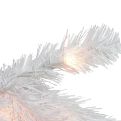 Pre-Lit White Commercial Snow White Pine Artificial Christmas Wreath - 6-Foot, Clear Lights
