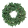 Pre-Lit White Valley Pine Artificial Christmas Wreath,48-Inch, Clear Lights