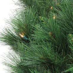 Pre-Lit White Valley Pine Artificial Christmas Wreath,48-Inch, Clear Lights