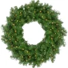 Pre-Lit Whitmire Pine Artificial Christmas Wreath - 24-Inch, Warm White Led Lights