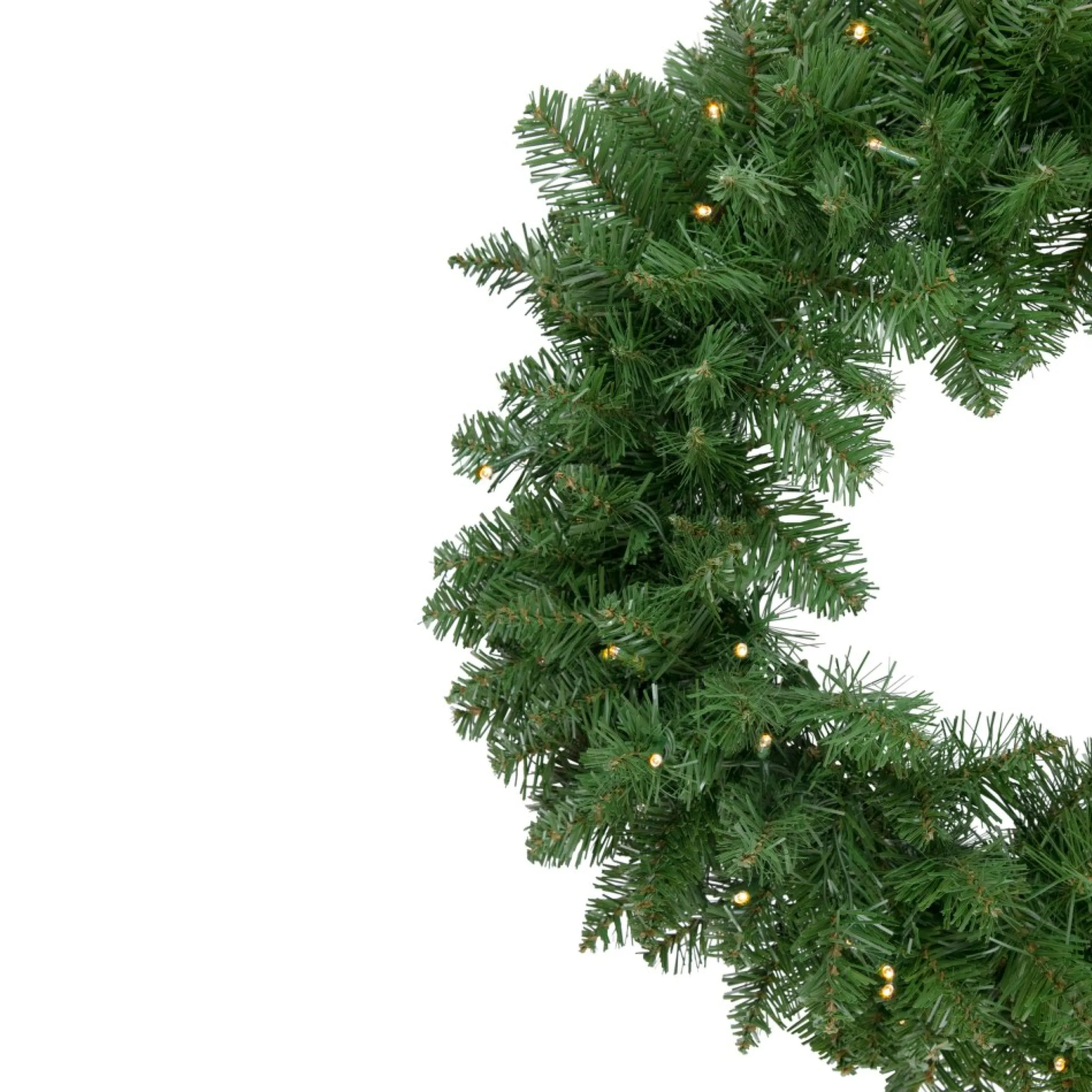 Pre-Lit Whitmire Pine Artificial Christmas Wreath - 24-Inch, Warm White Led Lights