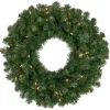 Pre-Lit Windsor Pine Artificial Christmas Wreath - 24-Inch, Clear Lights