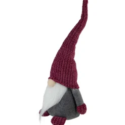 18" Purple And Gray Standing Gnome Christmas Decoration