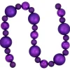6' Purple Shatterproof Ball 3-Finish Christmas Garland