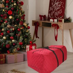 Quilted Red Christmas Holiday Storage Bag