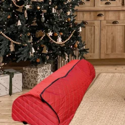 Quilted Rolling Artificial Christmas Tree Storage Bag For Trees Up To 9Ft