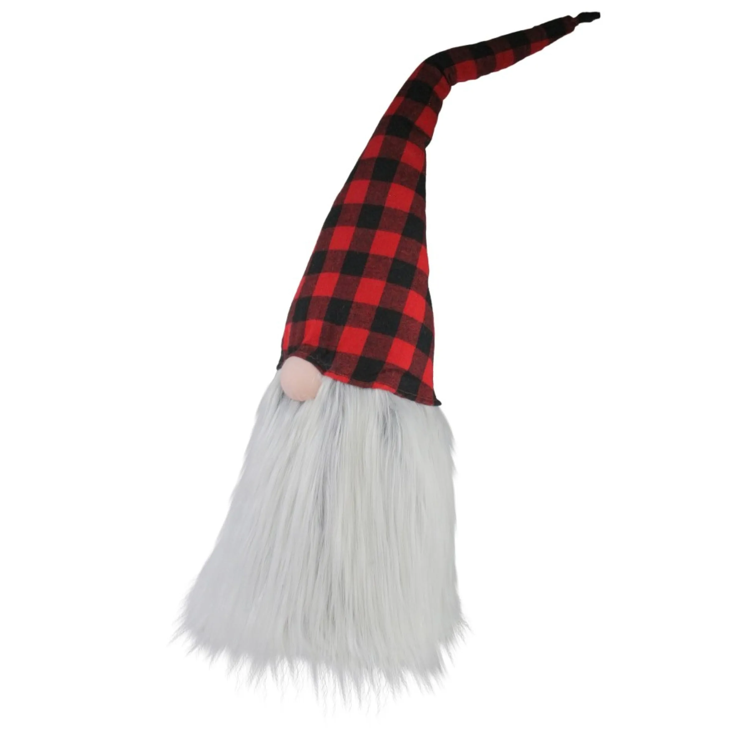 28" Red And Black Buffalo Plaid Christmas Tabletop Gnome