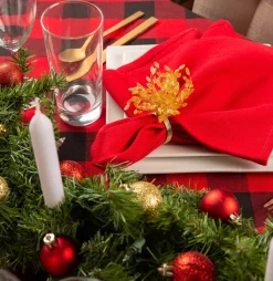 Red And Black Buffalo Plaid Christmas Rectangular Tablecloth 60
