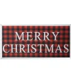 24" Red And Black Buffalo Plaid Merry Christmas Wooden Hanging Wall Sign