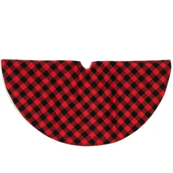 20" Red And Black Buffalo Plaid Mini Christmas Tree Skirt