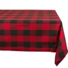 Red And Black Buffalo Plaid Rectangular Christmas Tablecloth 60" X 104"