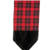 72" Red And Black Plaid Christmas Table Runner With Velveteen Tips