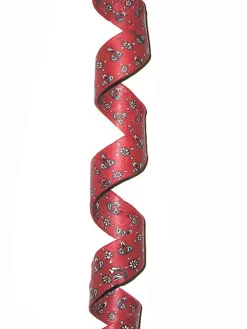 3' Red And Black Twisted Bandana Paisley Christmas Garland, Unlit