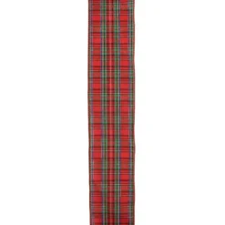 Red And Blue Plaid Wired Christmas Craft Ribbon 2.5" X 10 Yards