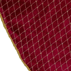 48" Red And Gold Diamond Pattern Christmas Tree Skirt