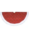 20" Red And Gold Plaid Glittered Mini Christmas Tree Skirt
