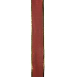 Red And Gold Solid Christmas Wired Craft Ribbon 2.5" X 10 Yards