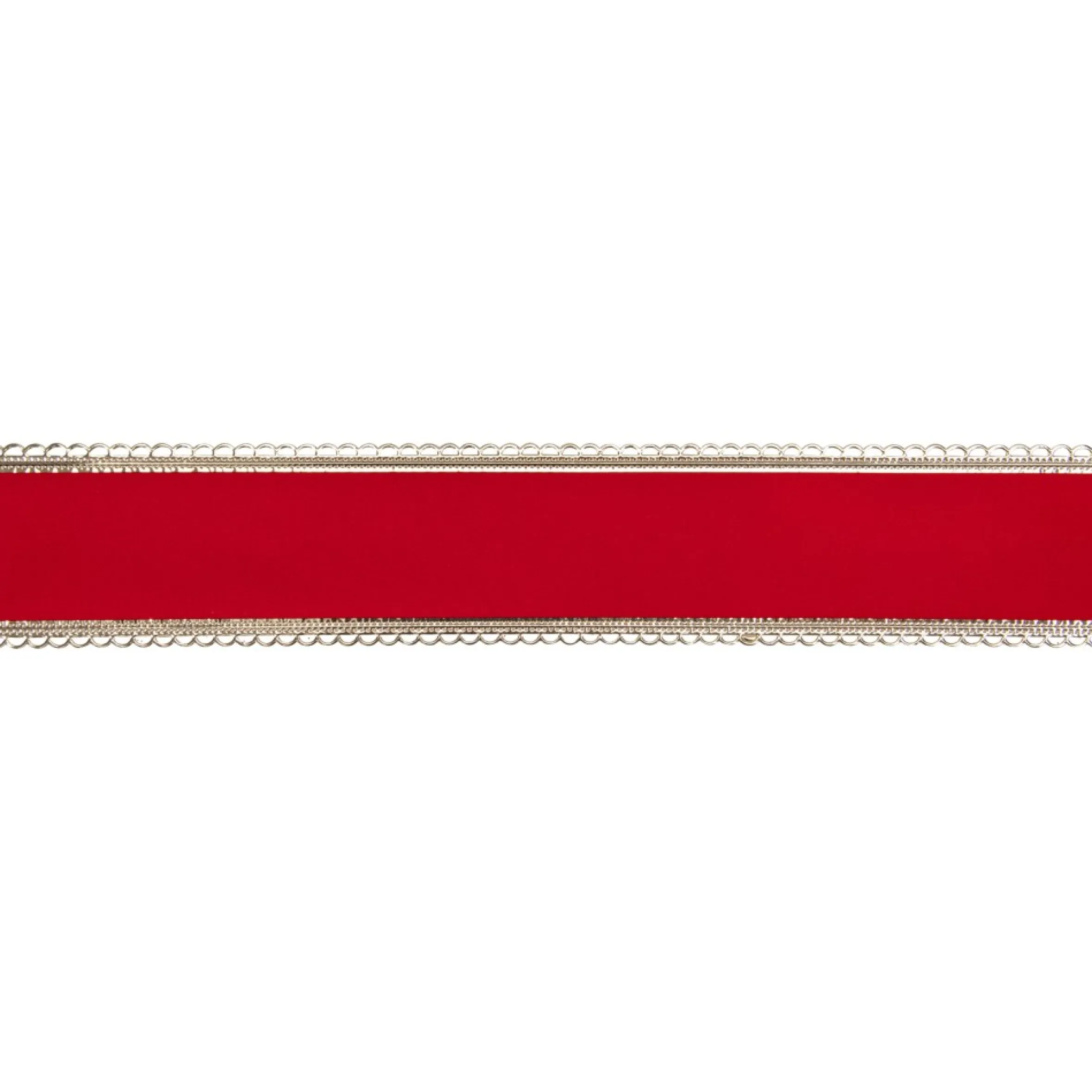 Red And Gold Velvet Christmas Wired Craft Ribbon 2.5" X 10 Yards